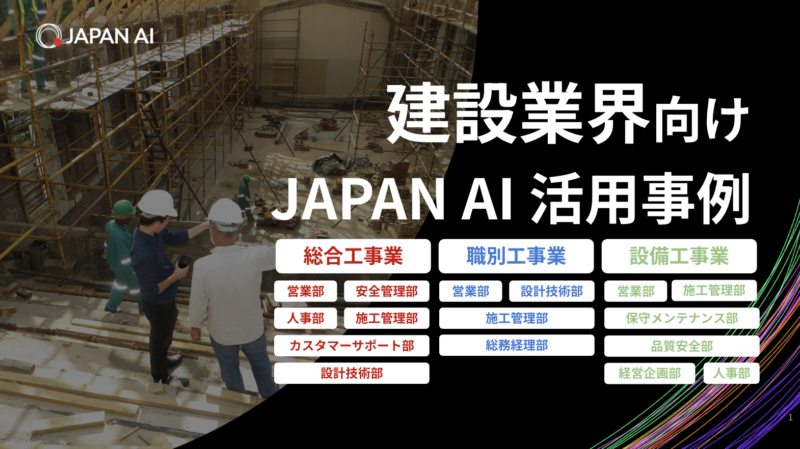 “建設業”向けJAPAN AI活用事例