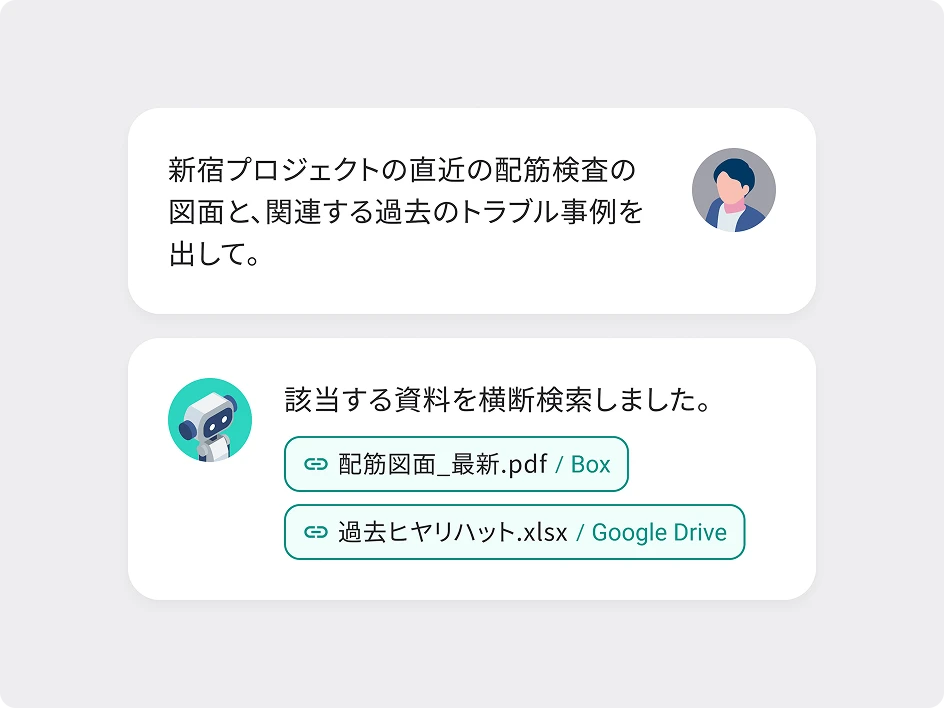 資料横断検索AIの画面イメージ