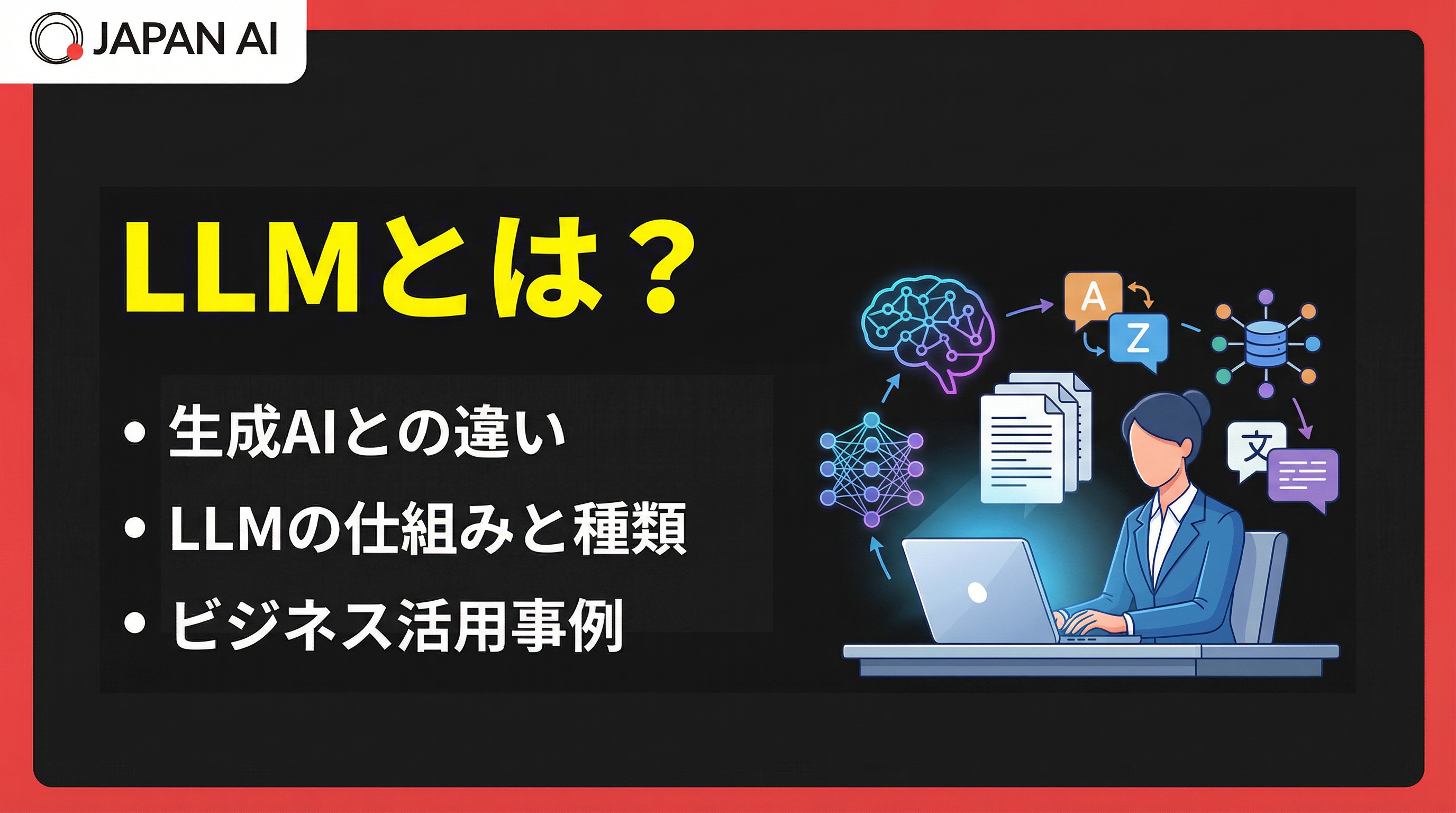 LLM（大規模言語モデル）とは？生成AIやChatGPTとの違い、仕組み・活用例まで
