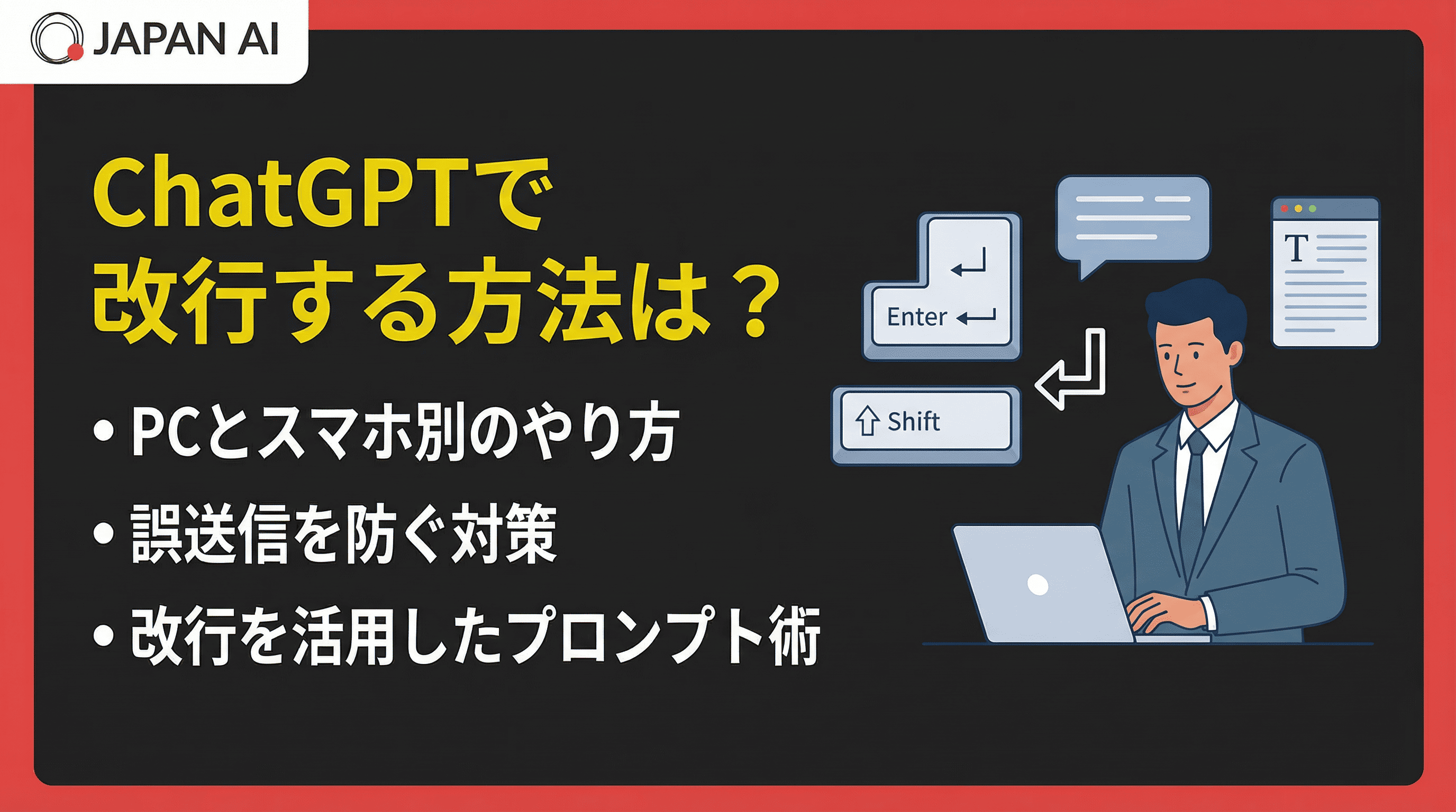 ChatGPTで改行する方法は？PC・スマホ別のやり方と誤送信対策も