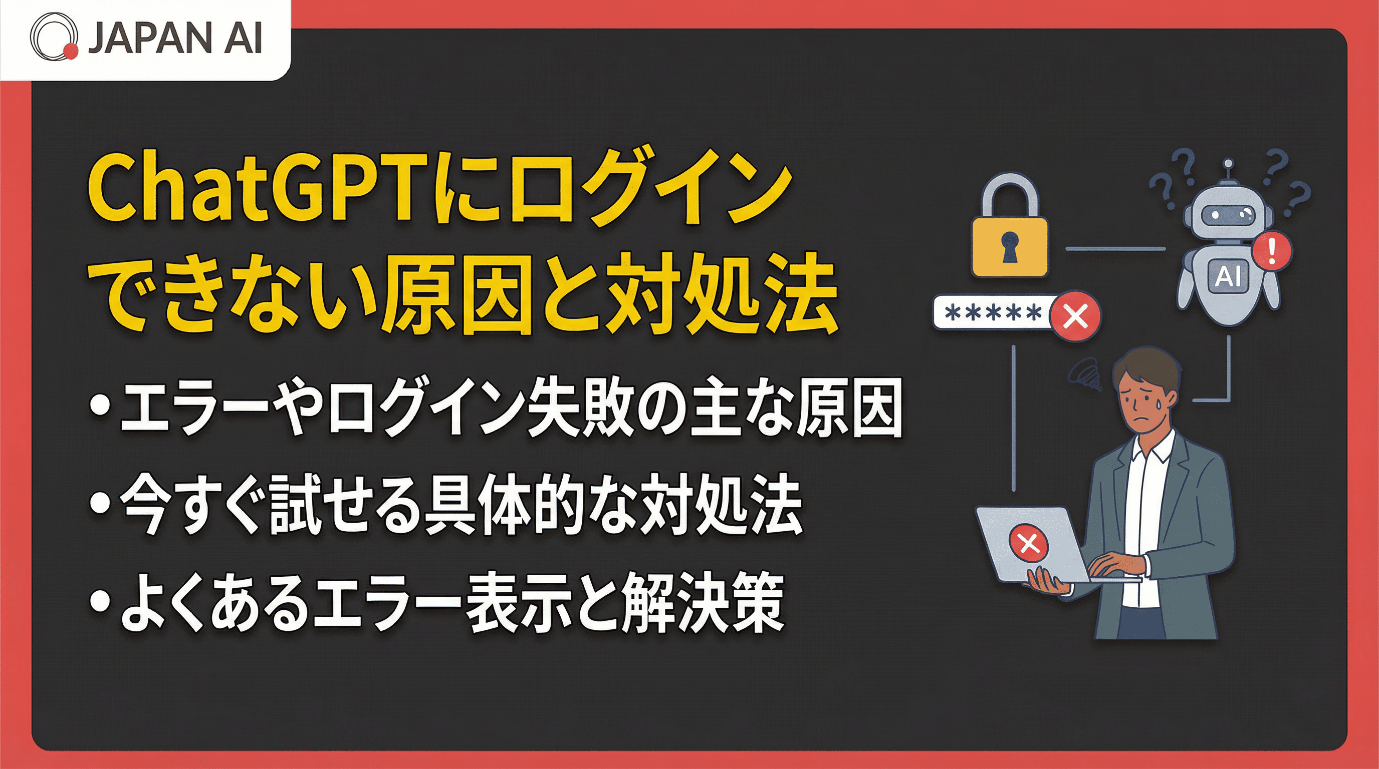 ChatGPTにログインできない原因と対処法 - エラー別に徹底解説