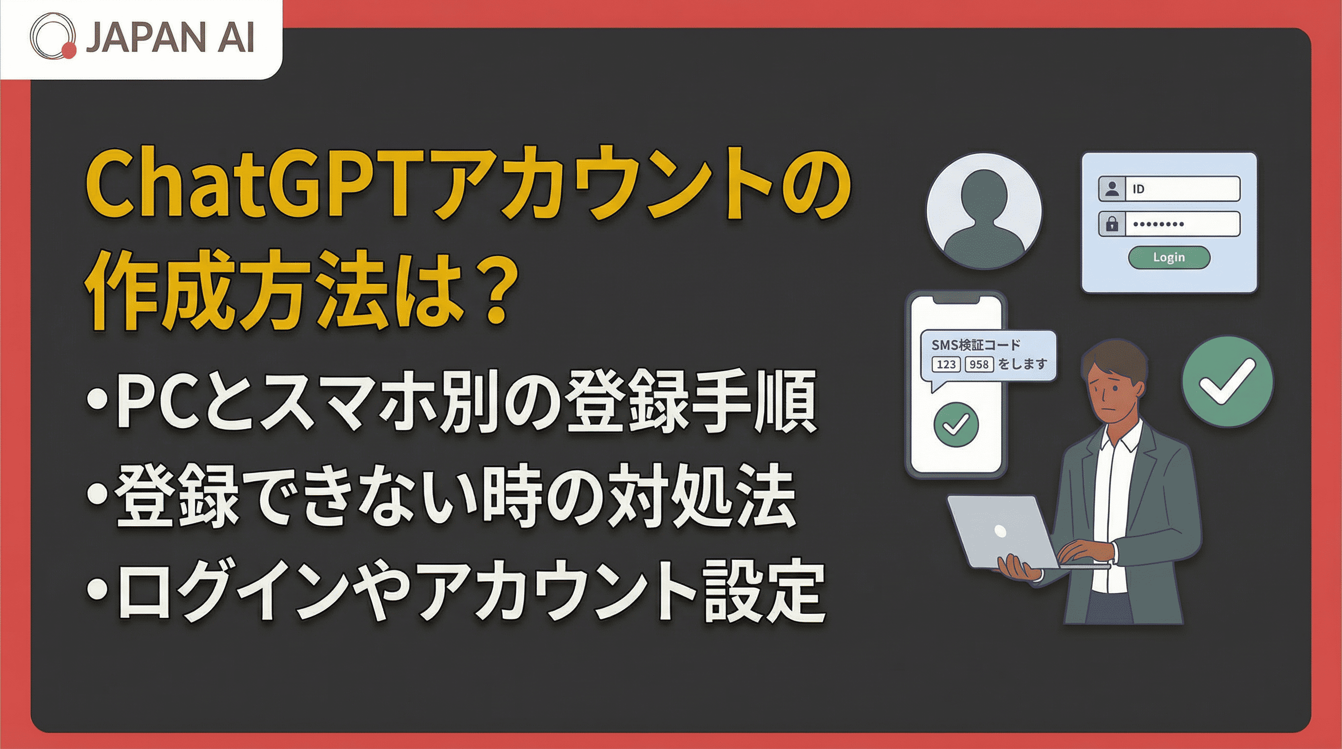 ChatGPTアカウントの作成方法は？登録手順をPC・スマホ別に解説