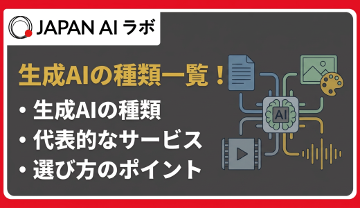 生成AIの種類一覧！6つの分類と代表サービスを徹底解説【最新版】